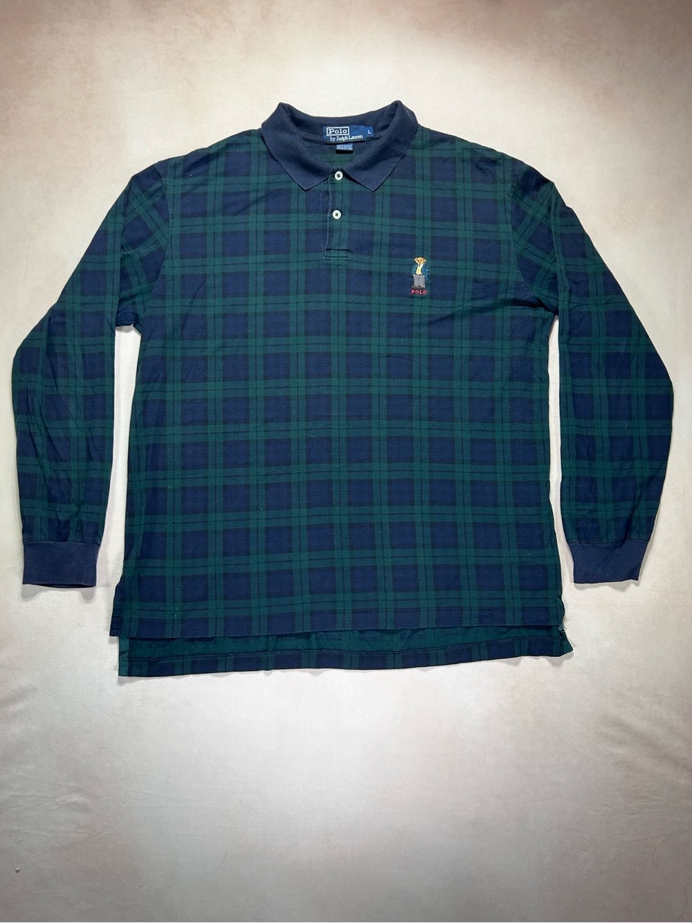 Polo bear Ralph Lauren plaid long sleeve